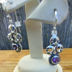 Marsala Women's Faux Amethyst Drop Earrings